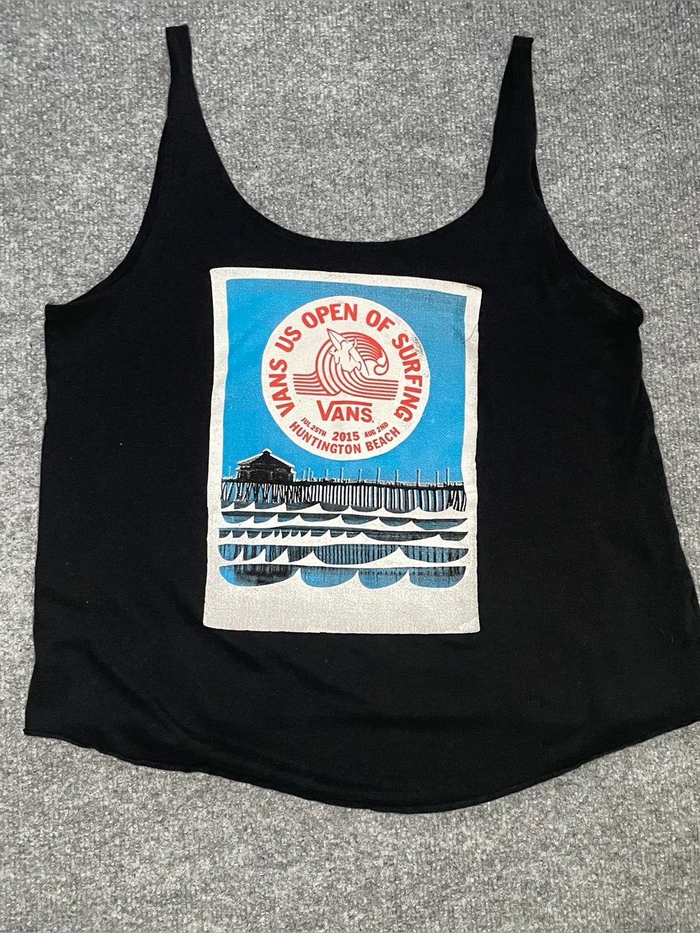 Vans US Open Of Surfing Huntington Beach 2015 Black Tank Top